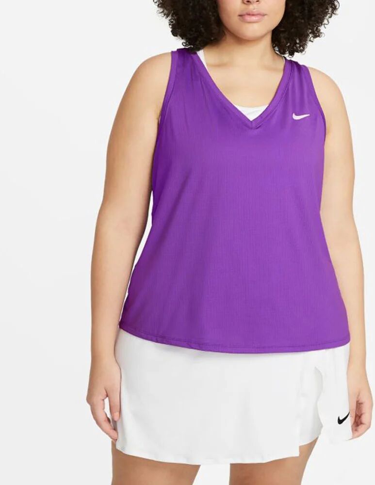 Nike Victory V-Neck Tank Spring 2021 Women's Tennis Apparel Wild Berry/Black/White