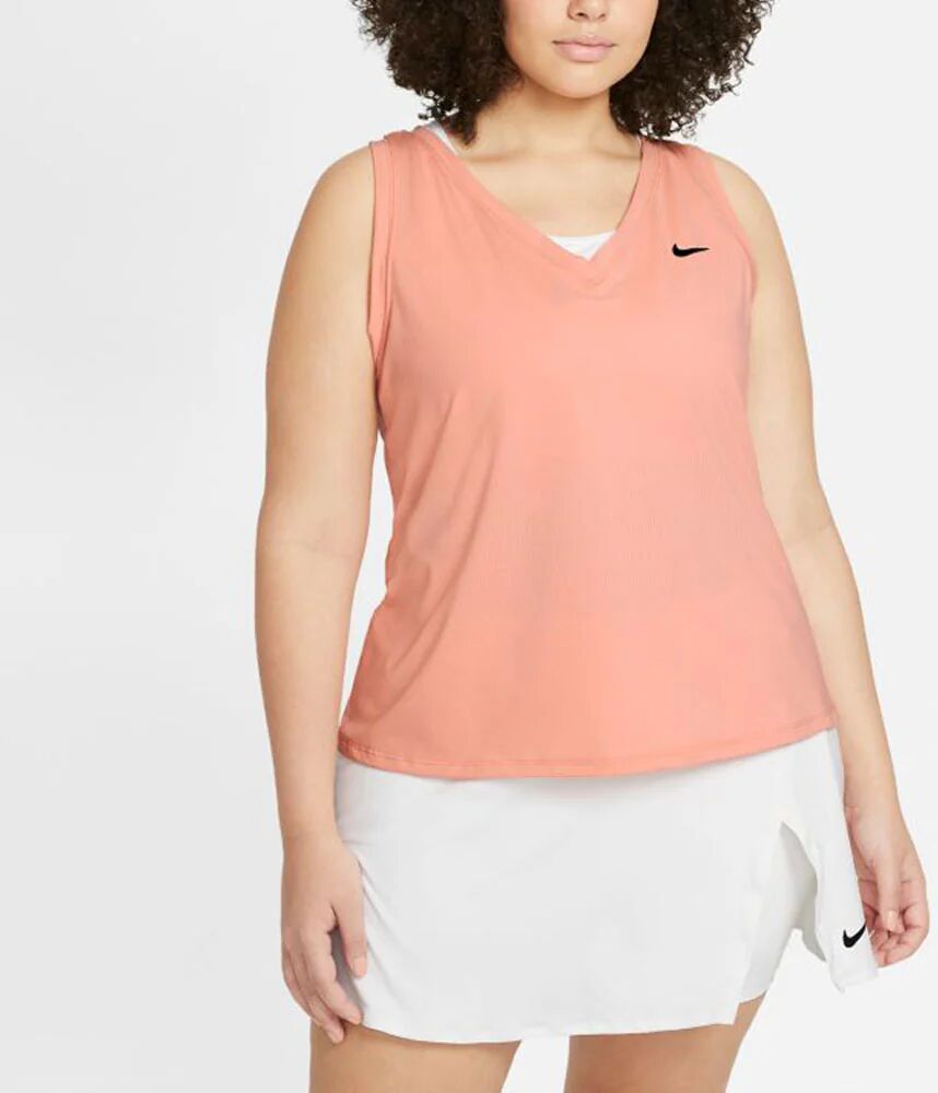 Nike Victory V-Neck Tank Spring 2021 Women's Tennis Apparel Artic Orange/Black