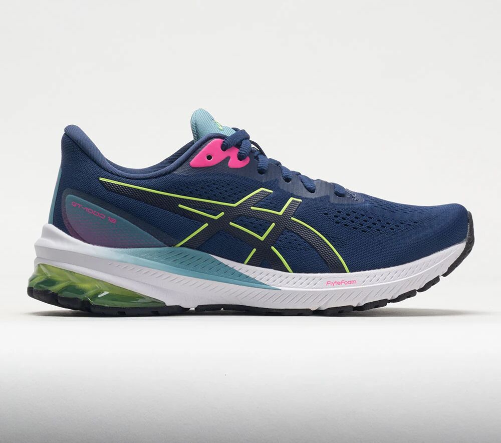 ASICS GT-1000 12 Women's Running Shoes Deep Ocean/Lime Green