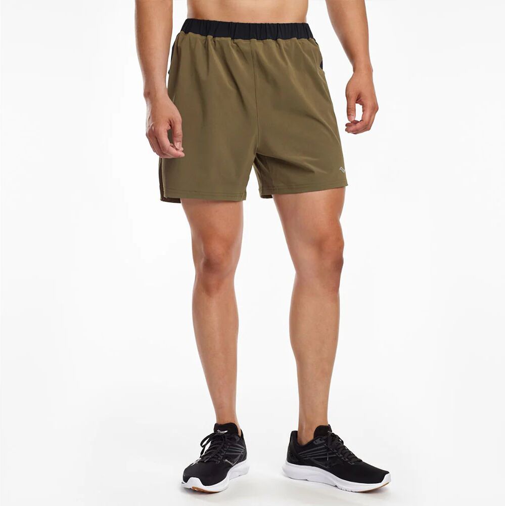 Saucony Outpace 5" Short Men's Running Apparel Dark Olive