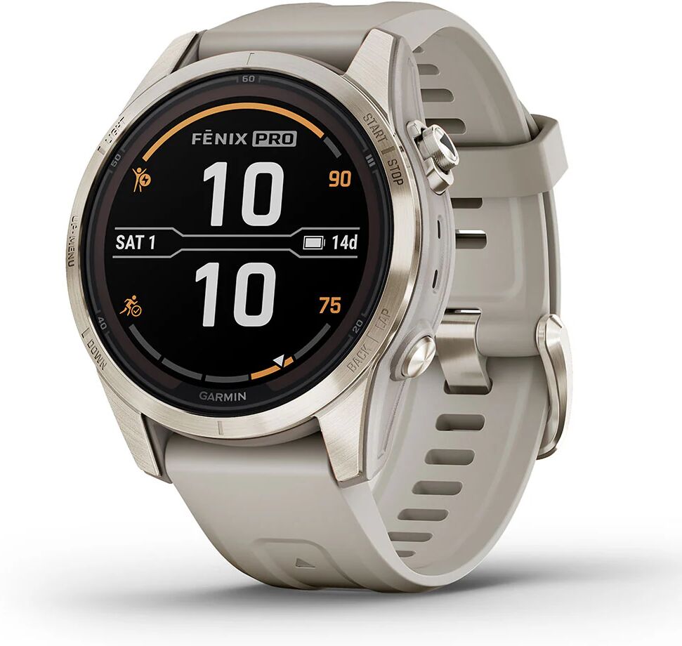 Garmin fenix 7s Pro Sapphire Solar GPS Watch GPS Watches Soft Gold with Light Sand Band