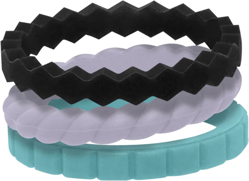 QALO Stackable Collection Women's Lifestyle Accessories Jet Black/Amethyst/Aquamarine