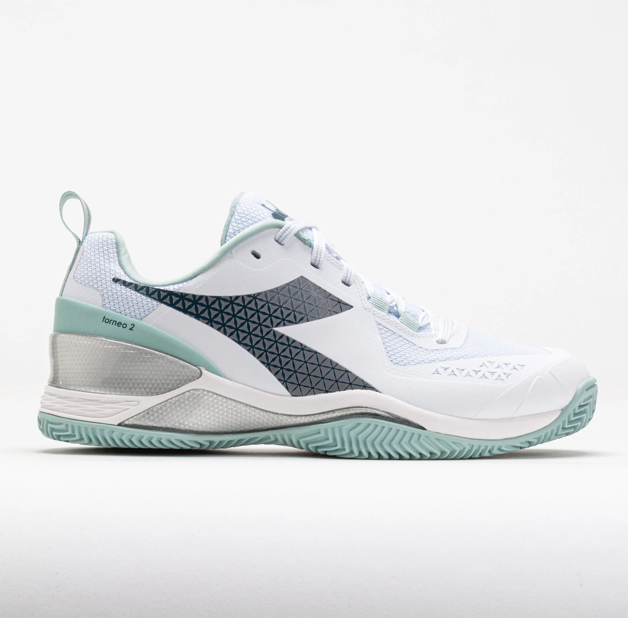 Diadora Blushield Torneo 2 Clay Women's Tennis Shoes White/Legion Blue/Surf Spray