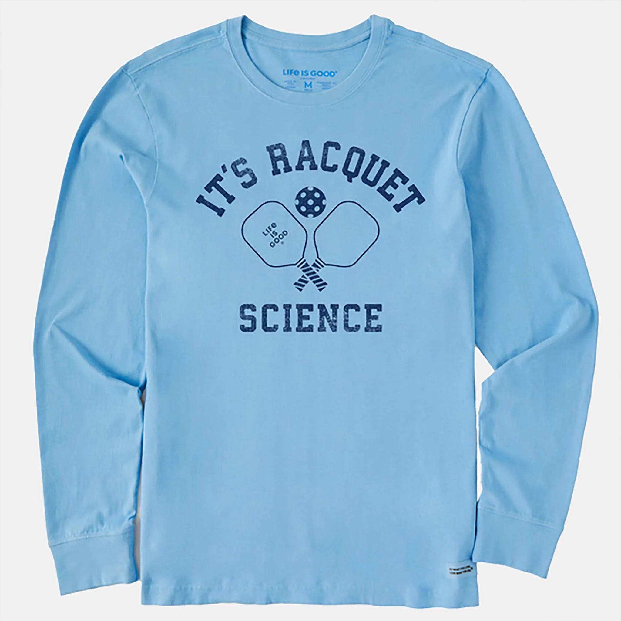 Life is Good Racquet Science Pickleball Long Sleeve Crusher Men's Pickleball Clothing Cool Blue