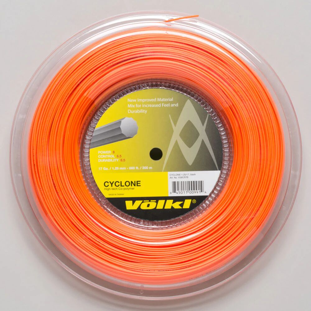 Volkl Cyclone 16 660' Reel Tennis String Reels Fluo Orange