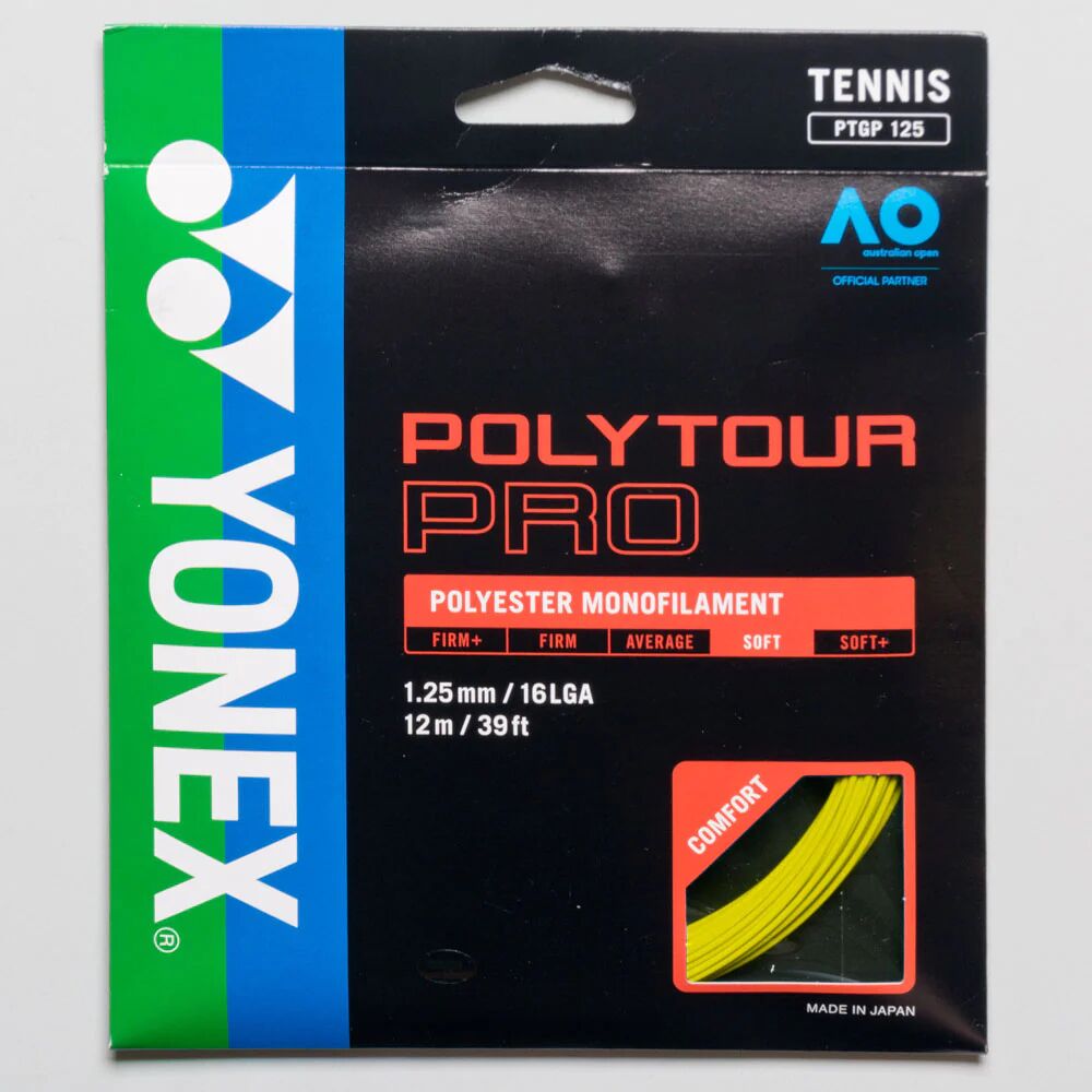 Yonex POLYTOUR Pro 16L 1.25 Tennis String Packages Flash Yellow