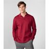 Karl Lagerfeld Paris   Men's Long Sleeve Johnny Collar Polo Shirt   Wine Red   Cotton/Polyester   Size Large  - Wine - Size: Large