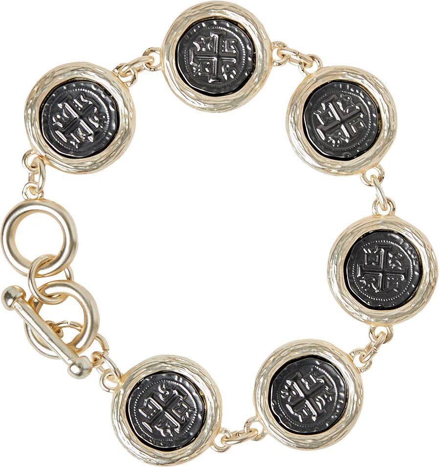 Ming Wang Matte Gold-Tone Trimmed Coin Bracelet  - Gold - Size: OS