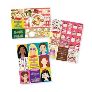 Melissa & Doug Sweets & Treats, Make-a-Face Fashion and Make-a-Meal Sticker Pad Bundle by Melissa & Doug, Multicolor