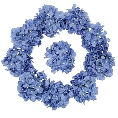 Bright Creations 10 Pack Blue Artificial Hydrangea Flowers with Stems for Wedding, Table Centerpiece, Bouquet (13 in), Brt Blue