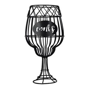 Prinz Decorative Wine Glass Cork Holder Table Decor, Black