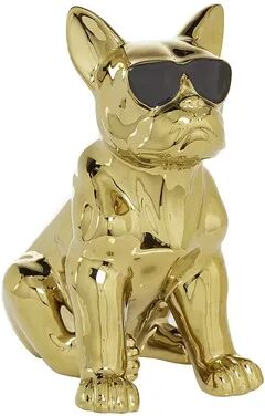 CosmoLiving Stella & Eve Gold Ceramic Glam Dog Sculpture, Multicolor