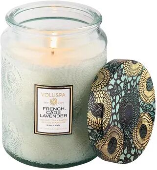 Voluspa French Cade & Lavender Glass Jar Candle, Multicolor, 18 Oz