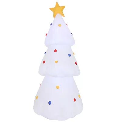 SUNNYDAZE DECOR Sunnydaze Large Inflatable Christmas Decoration - 6-Foot White Holiday Tree