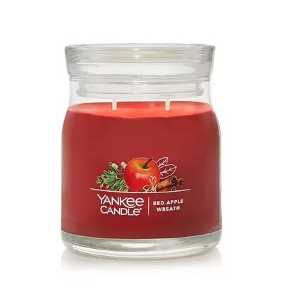 Yankee Candle Red Apple Wreath Signature Medium Candle Jar, Multicolor