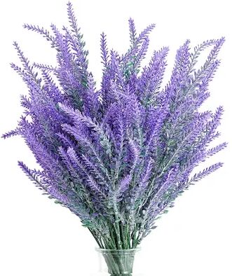 Juvale 12 Bundles Artificial Lavender Flowers, Purple Plant Bouquets for Wedding, Decorations, Farmhouse Home Decor