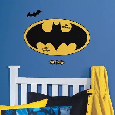 RoomMates Batman Logo Dry Erase Peel & Stick Giant Wall Decals, Black