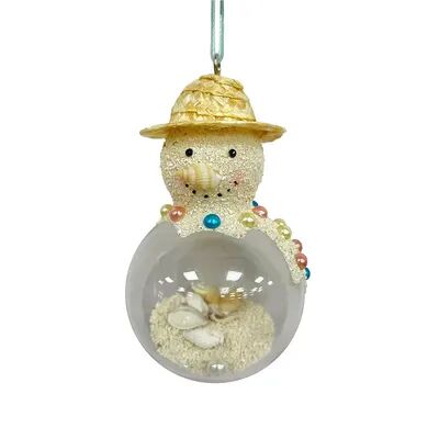 St. Nicholas Square Glass Snowman Christmas Ornament, Multicolor