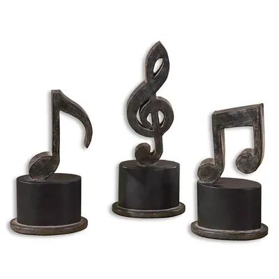 UTTERMOST Music Notes Statue Table Decor 3-piece Set, Multicolor, 3 Piece