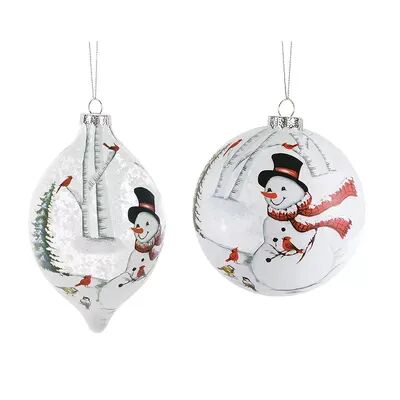 Melrose Glass Snowman Christmas Ornament, Multicolor