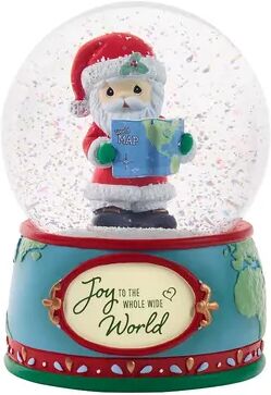 Precious Moments Joy To the World Musical Christmas Snow Globe, Blue