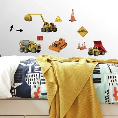 Roommates Decor Kidsroom Decorative Under Construction Peel and Stick Wall Decals, Multicolor