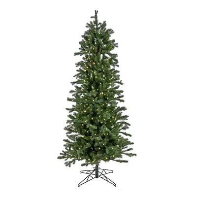 National Tree Company HGTV Home Collection Pre-Lit Artificial Slim Balsam Christmas Tree with PowerConnect LED Lights, Hinged Branches, Plug In, 7.5ft, White