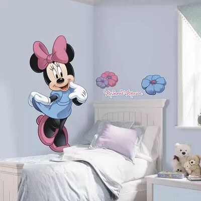 RoomMates Disney Mickey and Friends Minnie Mouse Peel and Stick Wall Decals, Blue