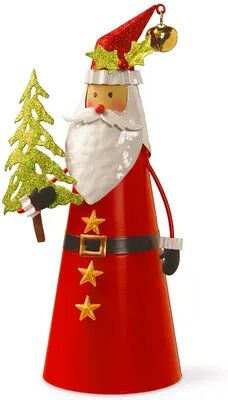 National Tree Company National Tree Co. 12-in. Metal Santa Character, Red