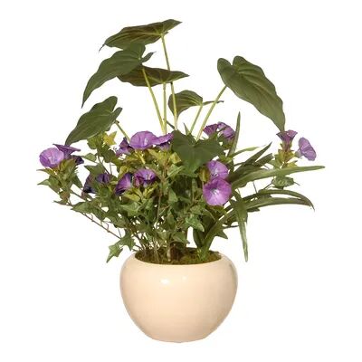 National Tree Company Artificial Assorted Leaves Plant, Purple