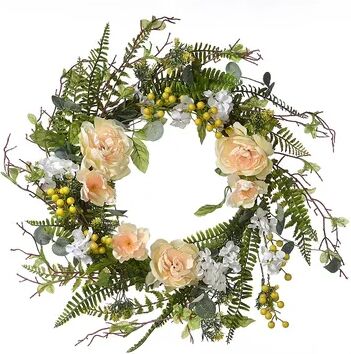 National Tree Company Spring Artificial Flower Wreath, Yellow