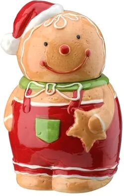 National Tree Company Christmas Gingerbread Man Cookie Jar Table Decor, Brown