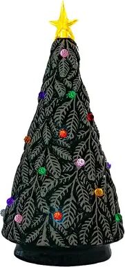 Omega Bright Designs LED Vintage Ceramic Christmas Tree Table Decor, Multicolor