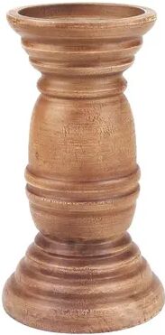 Stonebriar Collection Large Pillar Candle Holder, Brown