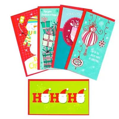 Hallmark Blue & Red Christmas Money or Gift Card Holder Assortment 10-Pack, Multicolor