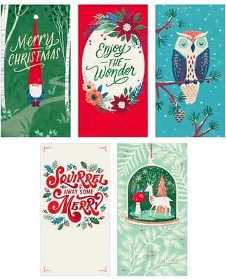 Hallmark Enjoy the Wonder Christmas Gift Card Holders or Money Holders Assortment 5-pk., Black