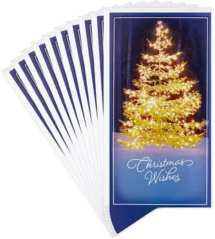 Hallmark Christmas Wishes 10 Pack of Christmas Money or Gift Card Holders, Black