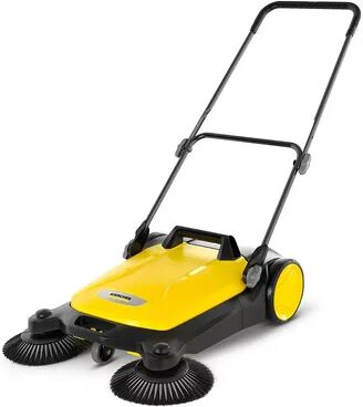 Karcher S 4 Twin Walk-Behind Outdoor Surface Sweeper w/ 26.8 Inch Sweeping Width, Yellow