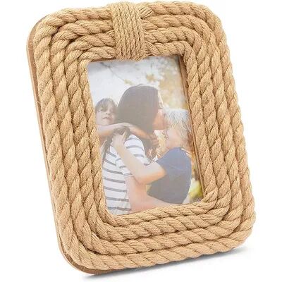 Farmlyn Creek Okuna Outpost Jute Rope Picture Frame for 5x7 Inch Photos, Nautical Home Décor, Beige
