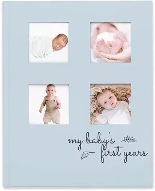 KeaBabies Baby Memory Book First 5 Years Journal, Modern Minimalist Hardcover 66 Pages Baby Book, Baby Scrapbook, Brt Blue