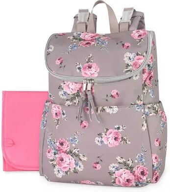 Baby Essentials Multi-Function Floral Diaper Backpack and Travel Nappy Baby Bag with Changing Pad and Stroller Straps, Clrs