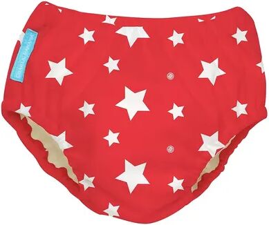 Charlie Banana Reusable Swim Diaper, White Stars Red Xl