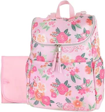 Baby Essentials Floral Backpack Diaper Bag, Pink