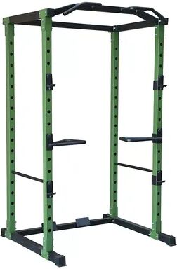 HulkFit HFPC-GR 1,000 Pound Capacity Power Cage with 2 Safety Bars and Dip Bars, Green