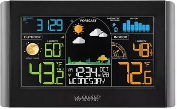 La Crosse Technology Wireless Color Weather Station with Pressure Graph, Black