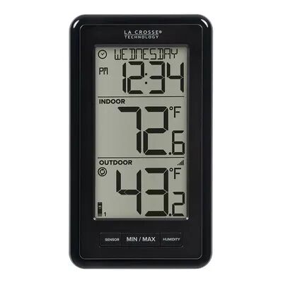 La Crosse Technology Wireless Digital Thermometer with Indoor Humidity, Black