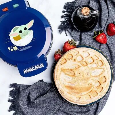 Uncanny Brands Star Wars The Mandalorian The Child Waffle Maker- Baby Yoda Waffles, Brt Blue