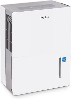 Ivation 50 Pint Energy Star Dehumidifier with Pump & Continuous Drain Hose, White, Small