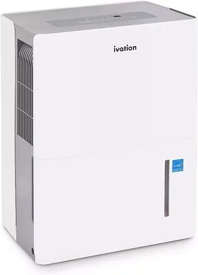 Ivation 50 Pint Energy Star Dehumidifier with Pump & Continuous Drain Hose, White, Large