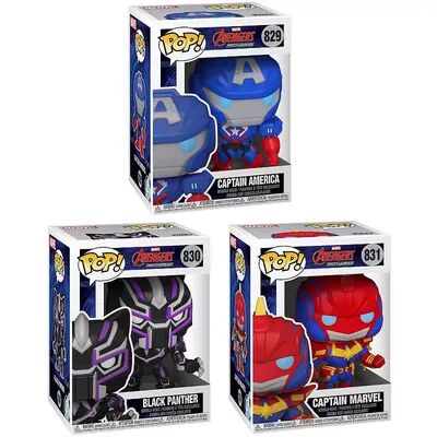 Funko Marvel: POP! Marvel Mech Collectors Set 1 - Captain American, Black Panther, Captain Marvel, Multicolor